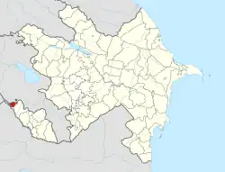 Map of Azerbaijan showing Sadarak District