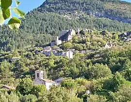 A view of the church and the old village