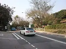 Junction of main road with hiking trail