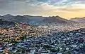 Saidu Sharif stupa location, seen from the city of Mingora.