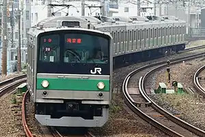 A Saikyo Line 205 series EMU in September 2016