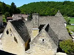 The tiled roofs of the village