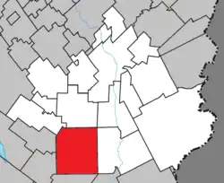 Location within Beauce-Sartigan RCM.