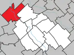 Location within La Nouvelle-Beauce RCM