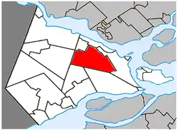 Location within Vaudreuil-Soulanges RCM