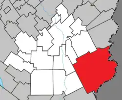 Location within Beauce-Sartigan RCM.