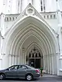 The arched entrance of the cathedral.