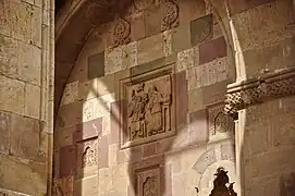 Reliefs on a wall inside the Saint Stepanos  - Monastery.