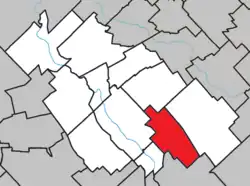 Location within La Nouvelle-Beauce RCM.