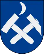 The Moon symbol, representing silver mining, in the municipal coat of arms  of Sala in Sweden