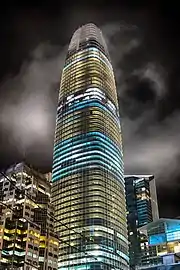 Night-time view from Salesforce Park