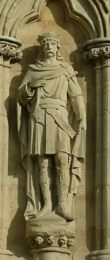 photograph of cathedral statue