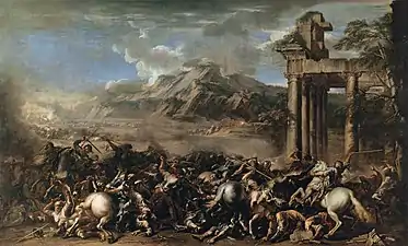 Heroic Battle (ca. 1652–1664), oil on canvas, 214 x 351 cm. Louvre