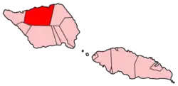 Map of Samoa showing Gagaifomauga district