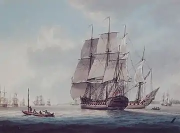 The East Indiaman Woodford near Plymouth