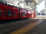 San Diego Trolley at America Plaza Station.