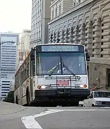 Image 43A San Francisco Muni trolleybus (ETI 14TrSF) climbing Nob Hill (from Trolleybus)