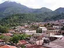 San Pedro la Laguna with Volcan San Pedro in the background.