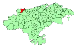 Location of San Vicente de la Barquera