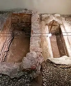 Lombard tombs found inside the church.