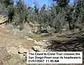 Coast to Crest Trail crosses river near headwaters