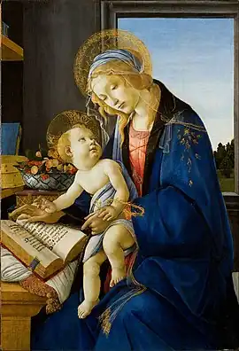 Image 13The scene in Botticelli's Madonna of the Book (1480) reflects the presence of books in the houses of richer people in his time. (from History of books)