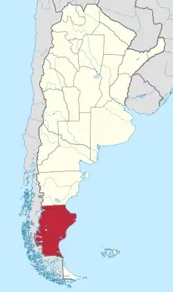 Location of Santa Cruz within Argentina