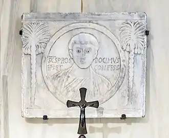 Bas-relief depicting St Prosdocime from the 5th century