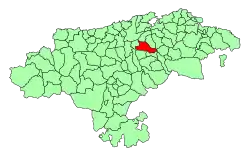 Location of Santa María de Cayón