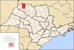 Location of the Microregion of Fernandópolis