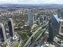 Sabancı Center, İşbank and Finansbank towers viewed from the roof of Istanbul Sapphire