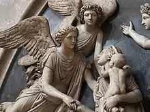 Detail of monument to Sarah Morley by John Flaxman