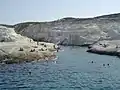 Bathers at Sarakiniko beach