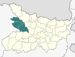 Location of Saran division in Bihar