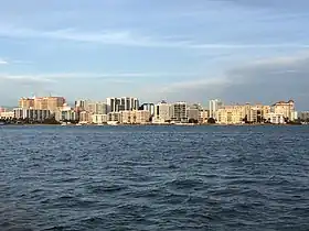 Skyline of Sarasota from Bird Key in 2018