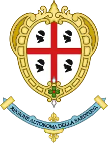 Coat of arms of Sardinia, showing the same pattern as the flag