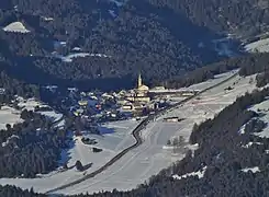 The village of Sardières in winter