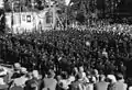 Vidkun Quisling on the rostrum speaks to Hirden in Halden.