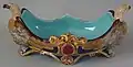 Sarreguemines Majolica Eagles bowl, 16ins.