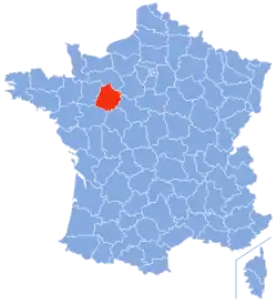 Location of Sarthe in France