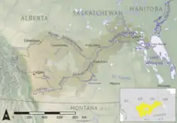 The Saskatchewan River drainage basin.