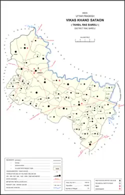 Map showing Narauka (#144429) in Sataon CD block