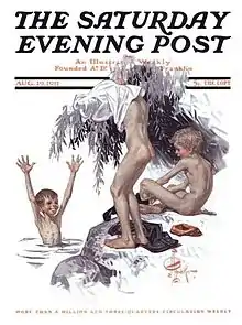 Leyendecker illustration on for August 19, 1911, cover of The Saturday Evening Post