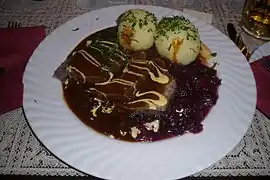 Sauerbraten with potato dumplings