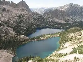 Baron Lake (at top) and Upper Baron Lake