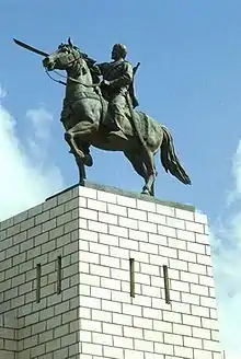 Statue of Mohammed Abdullah Hassan in Mogadishu, Somalia. He was the emir of Darawiish sultan