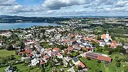 South-southeast view of Schörfling am Attersee