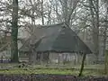 Heidschnucke sheep shed in Niederohe