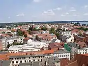 Schelfstadt and its baroque Schelf Church, Lake Schwerin in the back