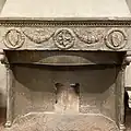 Renaissance-era chimney mantle in Sala Europa